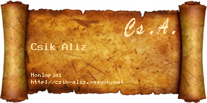 Csik Aliz névjegykártya